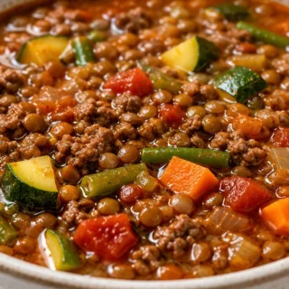 Rich Beef & Lentil Soup: Your Ultimate Comfort Meal! - beef lentil - Beef lentil soup: Make this hearty, flavorful soup in under an hour. Packed with vegetables