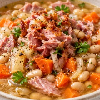 Ultimate Ham Bone Soup: Comfort in a Bowl - Ham bone soup: Make this incredibly flavorful and hearty soup using your leftover ham bone in the slow cooker. Simpl