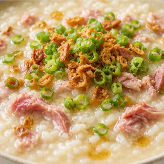 Ultimate Ham Bone Congee: Soul-Soothing Comfort Food! - ham congee - Ham congee: Make this savory, soul-soothing rice soup in under 3 hours. Tender shredded ham