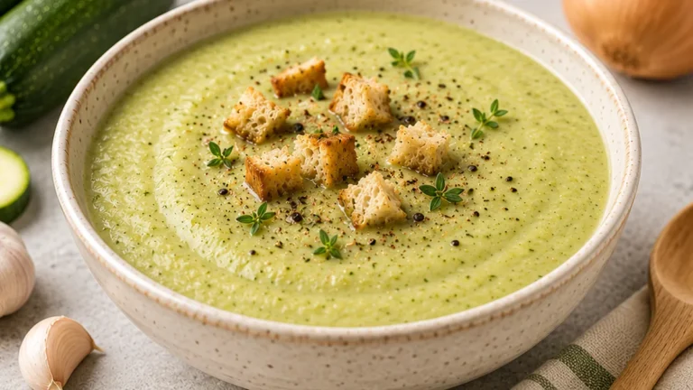 Creamy Zucchini Soup (45 Calorie!)