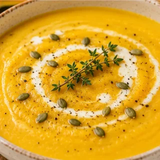 Golden Acorn Squash Soup Bliss! Acorn squash soup: whip up this creamy, savory fall delight in under an hour. Easy to make, packed with flavor, and perfect for