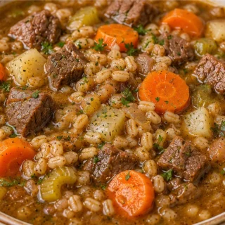 Hearty Beef & Barley Soup - beef barley