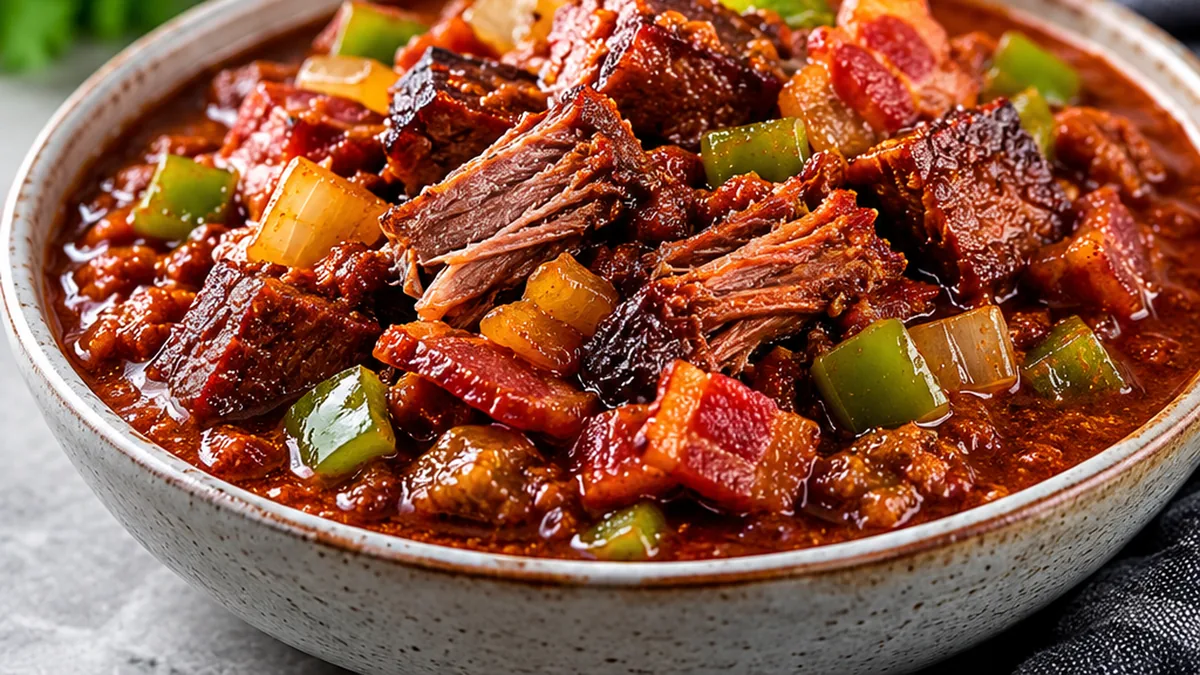 ️ Ultimate Brisket Chili: Melt-in-Your-Mouth Good! Brisket chili: master this rich, slow-cooked recipe featuring tender beef, dark chili powders, and aromatic s