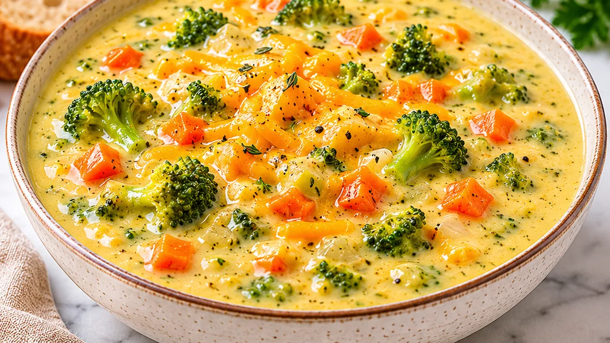 20-Minute Broccoli Cheese Soup — Comfort in a Bowl! Broccoli cheese soup: make this creamy, hearty dish in just 20 minutes. Enjoy rich flavors while keeping it