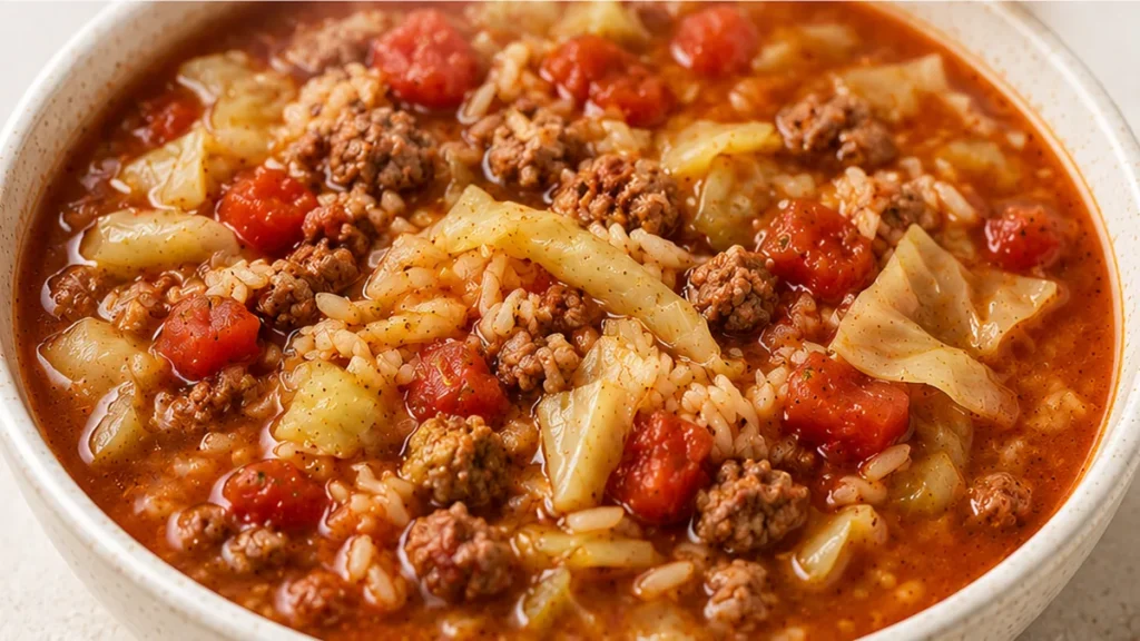 " Comforting Cabbage Roll Soup: A Hearty Meal!" - Cabbage roll soup: master this hearty and flavorful one-pot meal. Perfect for a cozy family dinner, packed wit