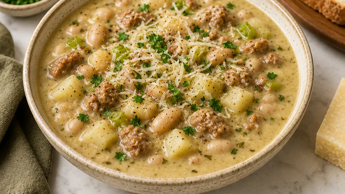 Creamy Cannellini Soup: Pure Comfort - Cannellini soup: savor this hearty and creamy Italian-inspired dish in under an hour. Perfect for a cozy, satisfying week