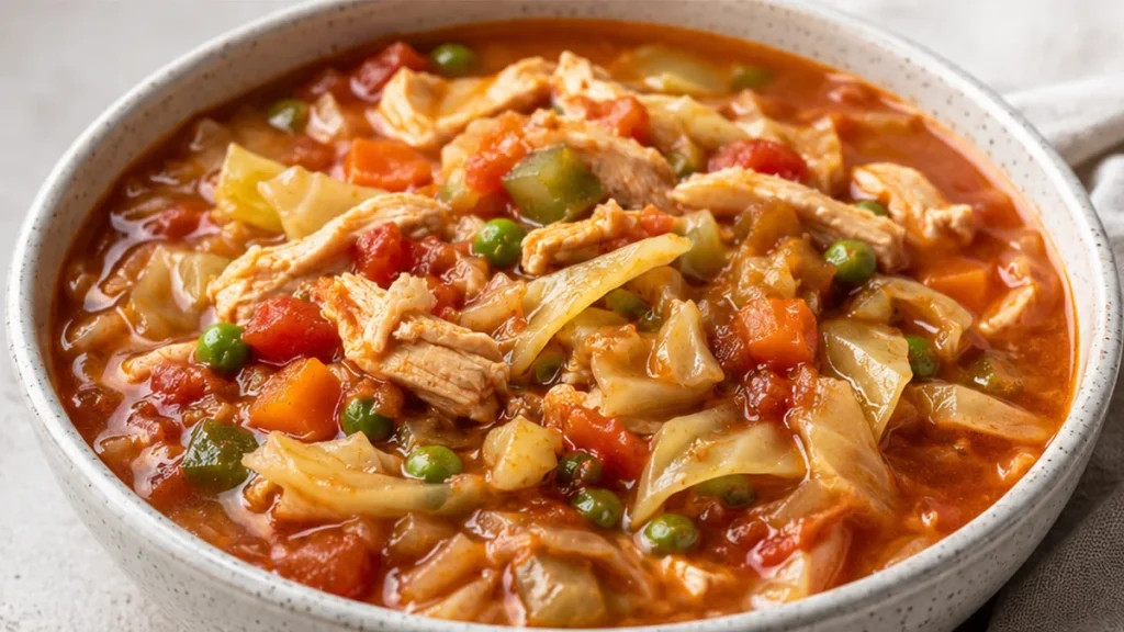 Cozy Chicken Cabbage Soup - Chicken Cabbage Soup: cook this wholesome, flavorful meal in under an hour. Packed with veggies and protein, it's perfect for any he