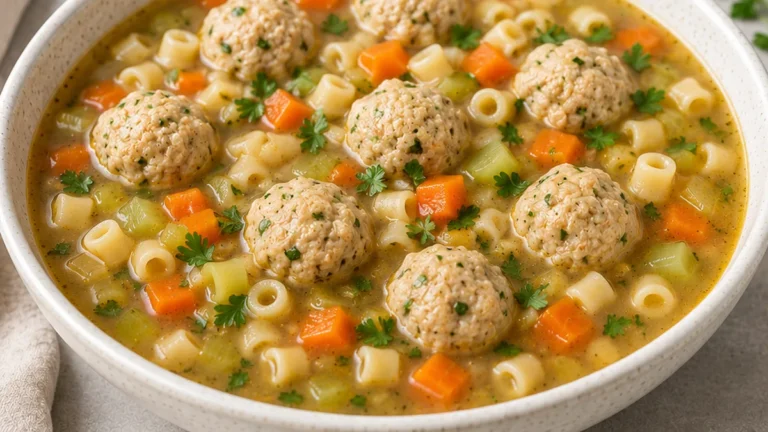 Cozy Chicken Meatball Soup: Comfort in a Bowl!