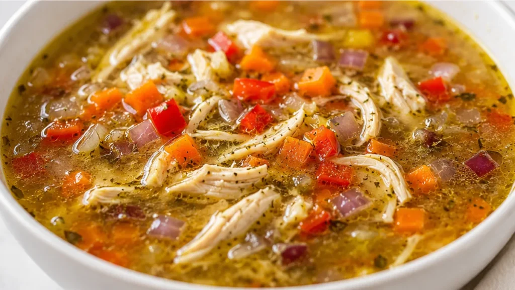 ️ Chicken Provençal Soup - chicken provencal - Chicken Provencal Soup: savor this vibrant, aromatic recipe loaded with fresh vegetables and tender chicken. Perf
