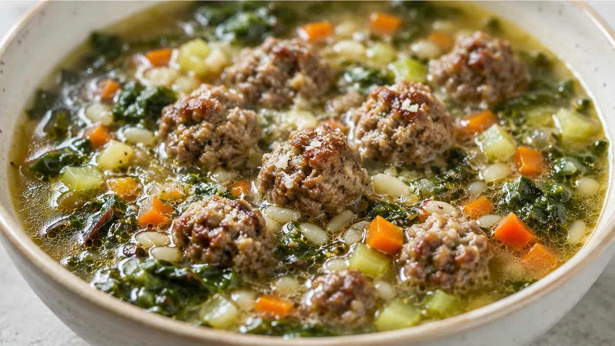 Cozy Italian Wedding Soup: Comfort in Every Spoon! Italian Wedding Soup: cook this comforting classic with lean beef meatballs, fresh veggies, and orzo. A perfe