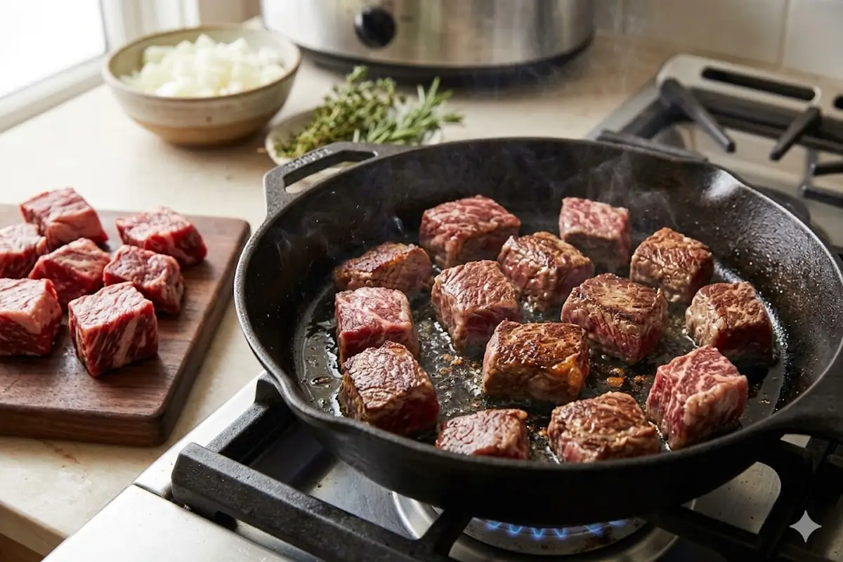 Step 1: Pick the Right Beef and Sear It Making beef stew in crock pot — Step 1: Pick the Right Beef and Sear It