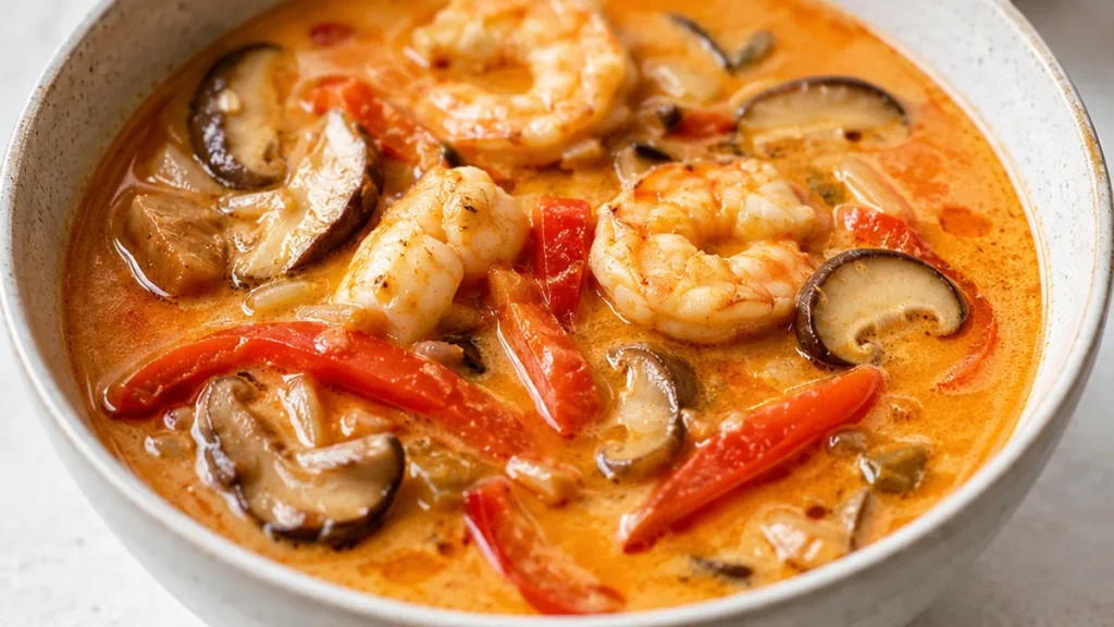 Creamy Coconut Curry Shrimp Soup - shrimp coconut curry - Shrimp coconut curry: make this easy, creamy, and flavorful soup in under 30 minutes. Perfect with shi