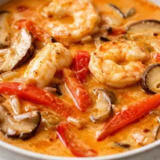 Creamy Coconut Curry Shrimp Soup - shrimp coconut curry - Shrimp coconut curry: make this easy, creamy, and flavorful soup in under 30 minutes. Perfect with shi