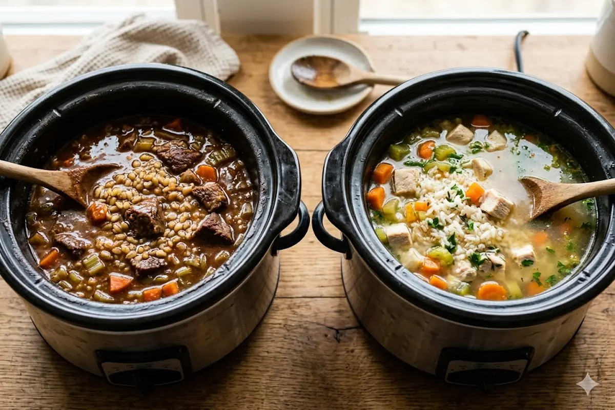 LOW vs HIGH: Timing by Soup Type Slow cooker soup — LOW vs HIGH: Timing by Soup Type