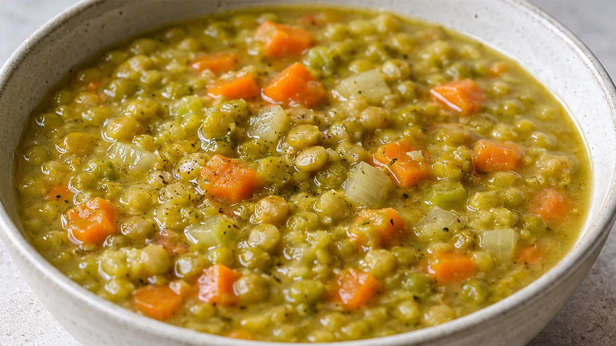 Cozy Slow Cooker Split Pea Soup - Split pea soup: master this comforting and nutritious slow cooker recipe. Packed with vegetables and flavor, it's perfect for