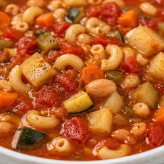Hearty Minestrone Soup with Pasta - vegetable minestrone - Vegetable minestrone: craft this comforting and healthy soup packed with tender vegetables and pasta.