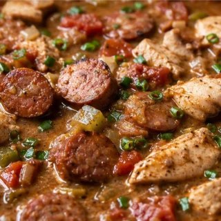 ️ Easy Chicken & Sausage Gumbo Recipe - chicken gumbo - Chicken Gumbo: master this soulful, easy slow cooker recipe. Packed with tender chicken, savory Andouill