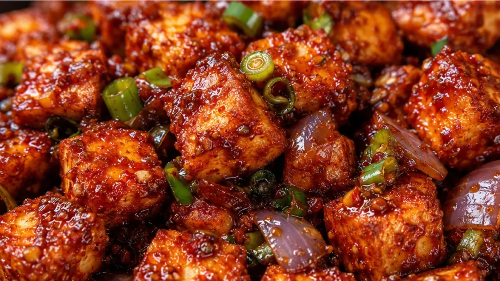 Crispy Chilli Tofu Recipe - Chilli tofu: Master this easy, crispy air fryer recipe bursting with bold flavors. Quick prep, satisfying meal, perfect for spice lo