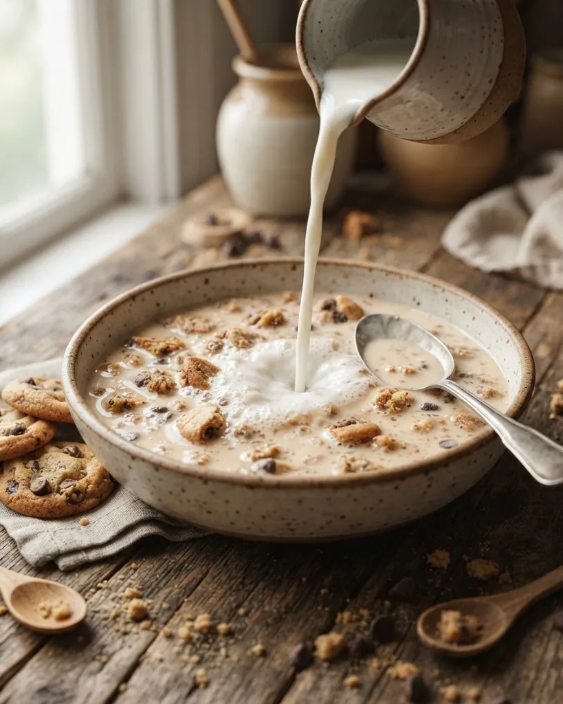 Close-up illustrating what cookie milk stew leonard's actually is