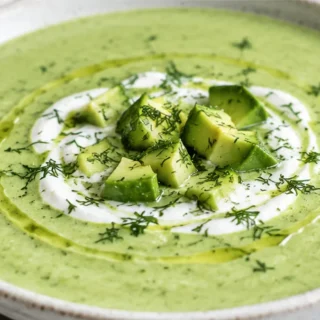Chilled Cucumber Avocado Soup! Cucumber avocado soup: enjoy this refreshing, creamy, and healthy no-cook soup. Perfect for a light meal, it's ready in minutes.