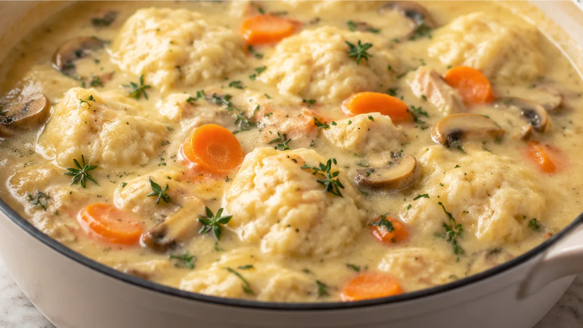 One-Pot Creamy Vegetable Dumpling Soup - Dumpling soup: savor this comforting one-pot creamy vegetable dish. It's easy to prepare, loaded with fresh ingredients