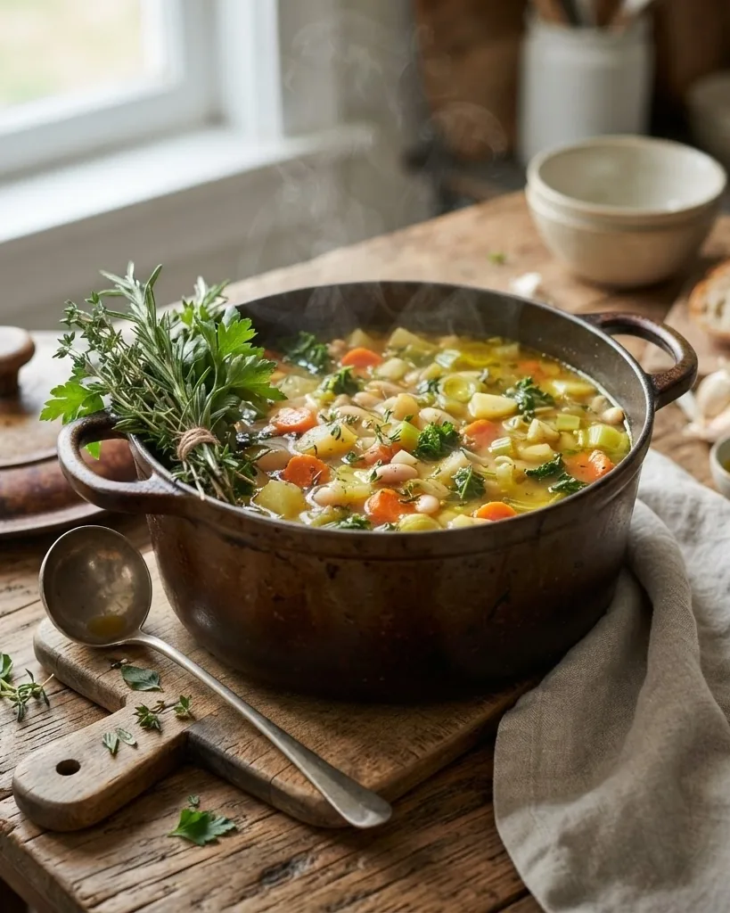 Detail view of how much fresh herb to use per pot