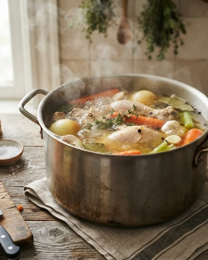 Close-up illustrating how to Boil Chicken for Soup, Step by Step
