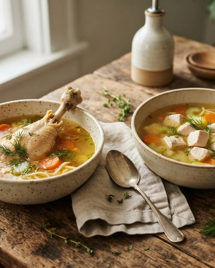 Detail view of bone-In or Boneless: Which Chicken Makes Better Soup?