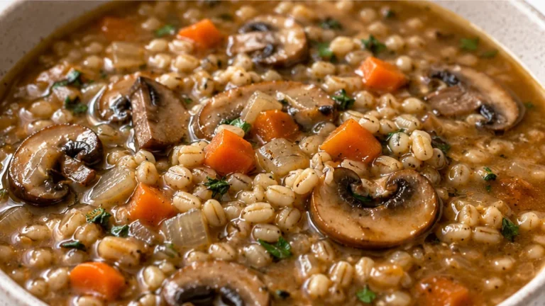 Instant Pot Mushroom Barley Soup