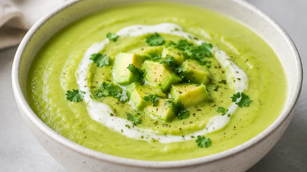 Creamy Paleo Avocado Soup - Paleo avocado soup: whip up this vibrant, creamy, and healthy soup in minutes. Perfect for a quick, nutritious meal with a zesty lim