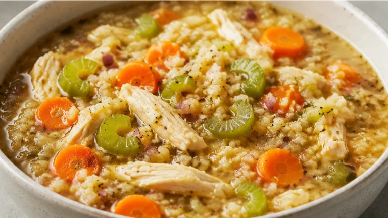 Paleo Chicken & Cauliflower Rice Soup