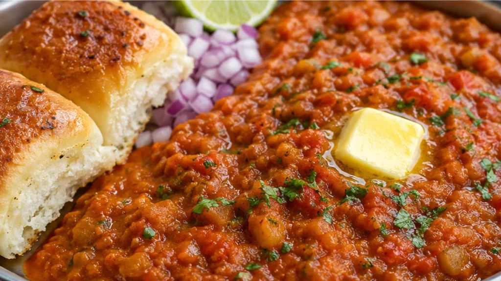 Pav Bhaji: Mumbai Street Food Delight - Make authentic Pav Bhaji at home with this easy recipe. A flavorful mashed vegetable curry served with buttery toasted b
