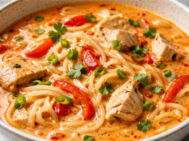 Creamy Thai Red Curry Chicken Noodle Soup