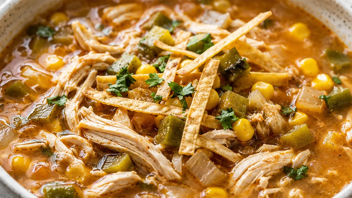 Easiest Chicken Tortilla Soup! Tortilla soup: Make this easy slow cooker chicken recipe for a flavorful and comforting meal. Ready in under 2 hours, packed with