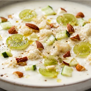 ️ Refreshing White Gazpacho with Grapes & Almonds - White gazpacho: enjoy this incredibly refreshing no-cook soup, a unique blend of almonds, grapes, and cucumb
