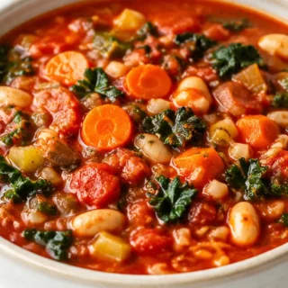 Blue Zone Minestrone Soup - Blue Zone Minestrone Soup: Make this bright, plant-powered soup in 25 minutes. Packed with vegetables and beans, it's a healthy and
