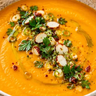 Creamy Carrot Soup & Zesty Pesto! So comforting! - creamy carrot soup zesty pesto - Carrot soup: master this velvety smooth recipe topped with a bright parsley