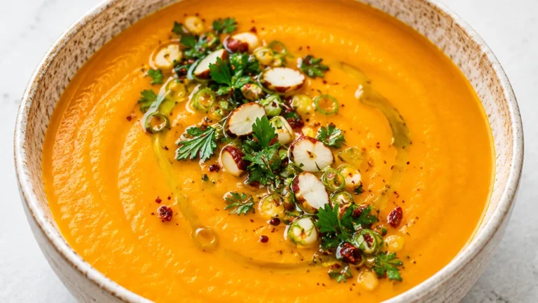 Creamy Carrot Soup & Zesty Pesto! So comforting!