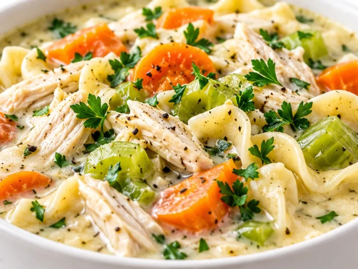 Creamy Chicken Noodle Soup in 3 Mins