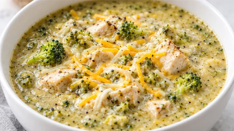 Creamy Garlic Chicken Broccoli Soup