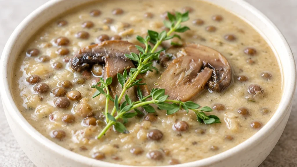 Creamy Mushroom Lentil Soup