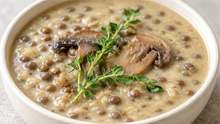 Creamy Mushroom Lentil Soup