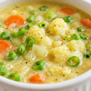 Creamy Vegan Cauliflower Cheese Soup