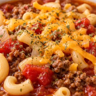 Hearty Beef Macaroni Soup