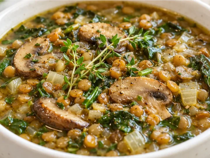 Hearty Lentil & Mushroom Soup