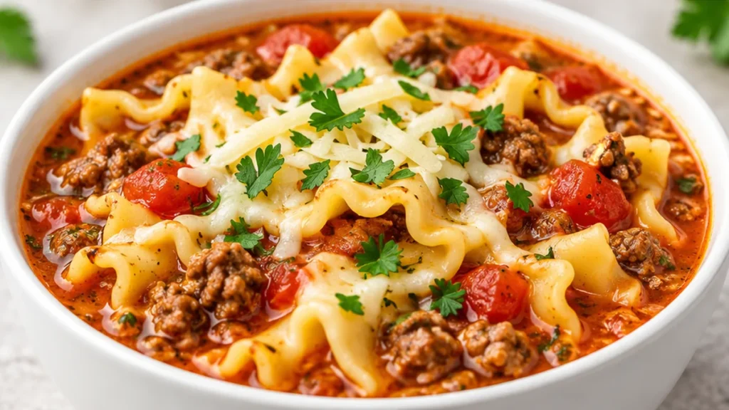 Easy Lasagna Soup: Comfort in Every Spoonful! - lasagna soup with olive oil